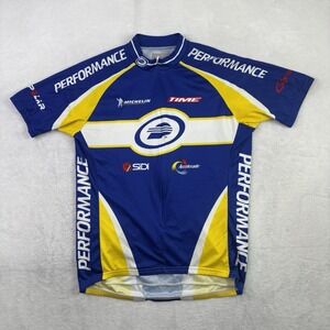 Michelin Performance Blue SS Airies Micro Full Zip Cycling Jersey Men's Large